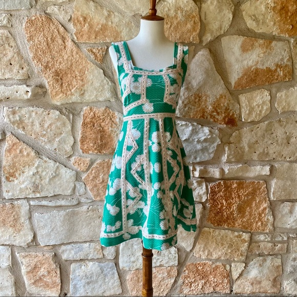 Anthropologie Dresses & Skirts - Anthropologie Maeve Green and Ivory Sundress